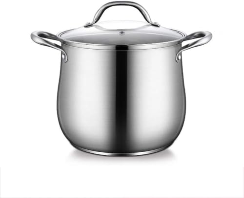 Olla De Caldo Profunda Con Tapa De Vidrio, Serie Con Manijas Dobles A Prueba De Calor, Ollas Grandes Para Cocinar(Size:27 * 28cm(12L))
