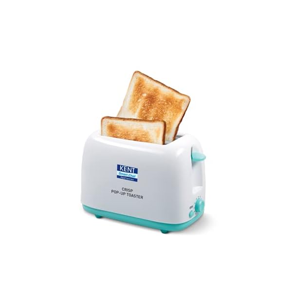 KENT 16105 Crisp Pop Up Toaster 700Watts | 2 Slice Automatic Pop up electric Toaster | 6 Heating Modes | Auto Shut off | Removable bread crumbs tray | White
