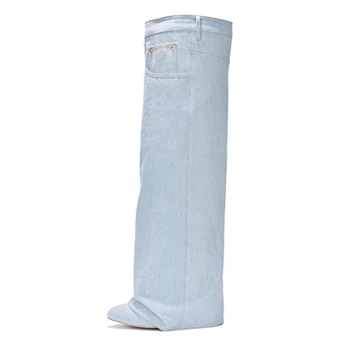 Cape Robbin Marget Over The Knee Pointy Toe Heeled Boots for Women