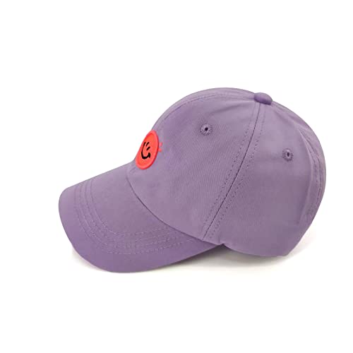 Cynicism Smiley Face Hat Kids Toddler Baseball Hat Cap Girls Embroidered Baseball Cap Boys Adjustable Sun Hats Cute Funny Smile Face Caps 2-8 Years Old Purple #TOP1