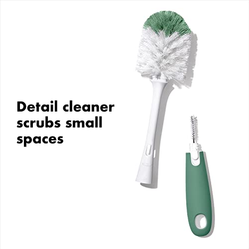 Image of OXO Tot Bottle Brush with Nipple Cleaner and Stand - Sage