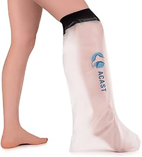 ACAST Waterproof Leg Cast Cover For Shower - Easy To Use, Reusable Leg Protector For Knee, Ankle, Foot - Free E-book Included