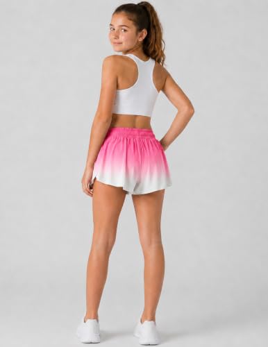 Image of 1 or 3 Pack Girls Flowy Shorts with Spandex Liner & Pocket, 2-in-1 Athletic Butterfly Shorts for Running Dance