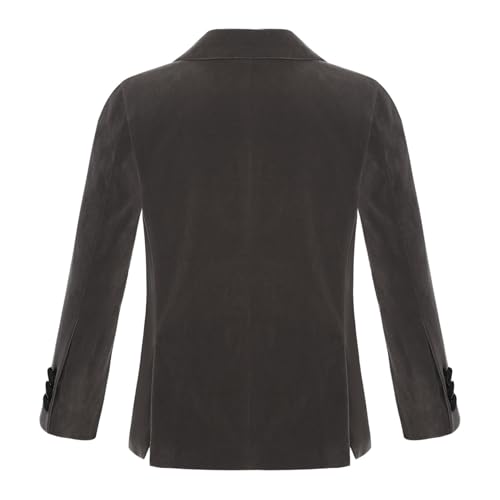 YEAHDOR Kids Boy Velvet Suit Jacket Gentleman Wedding Party Blazers Peak Lapel Vintage Slim Fit Tuxedo Outfit2