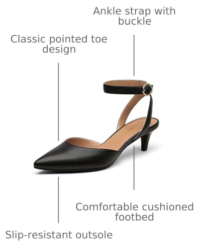 Image of DREAM PAIRS Kitten Heels for Women Low Heel Dress Shoes Wedding Dress Closed Toe Pump Shoes Luna