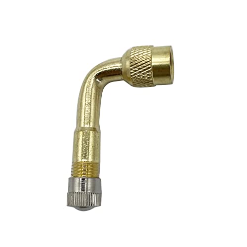 Image of 2PC Universal 90 Degree Tire Valve Extension Adapter Brass Air Tyre Extension