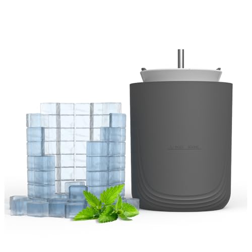 Molde de cubitos de hielo mini de silicona gris con vaso cilindro miniatura 1