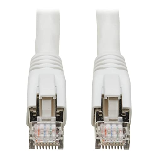 Tripp Lite Cat8 Snagless Ethernet Cable, 25G/40G Certified Network Patch Cable, 22 AWG S/FTP, PoE, White, 25 Feet / 7.6 Meters, Lifelong Warranty (N272-025-WH)