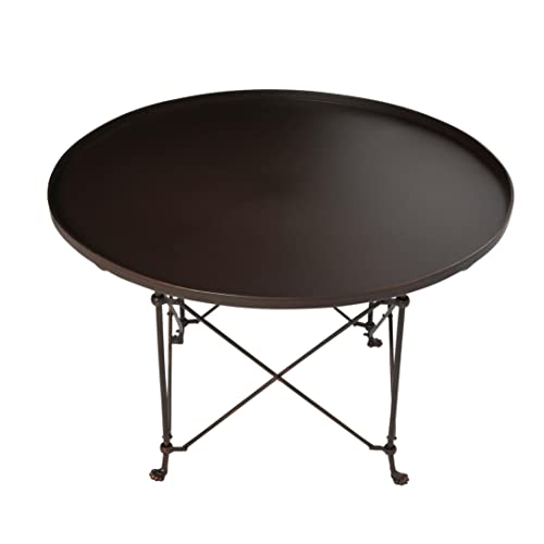 Creative Co-Op EC1377 Tray-Style Round Metal Coffee Table,Bronze cover