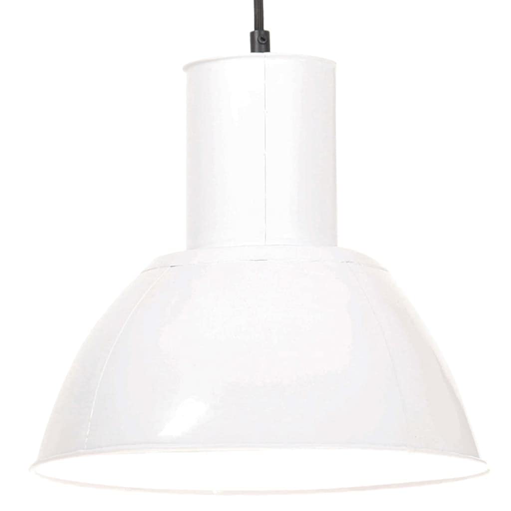 vidaXL Lampa wisząca, 25 W, biała, okrągła, 28,5 cm, E27