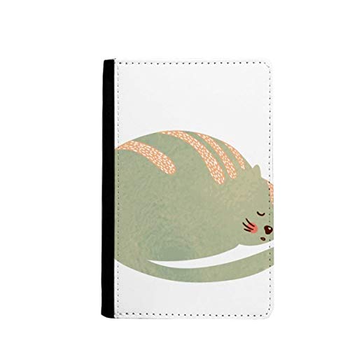 Étui portefeuille pour passeport Sleepy motif chat aquarelle et protège-documents de voyage