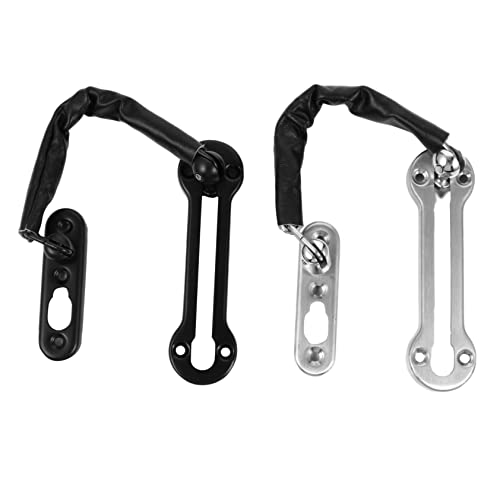 Uonlytech 2 Piezas Anti-sanguijuela tornillos Puerta de granero adentro cerradura seguridad candados de seguridad pestillo de cadena de puerta antirrobo accesorio de puerta Acero inoxidable
