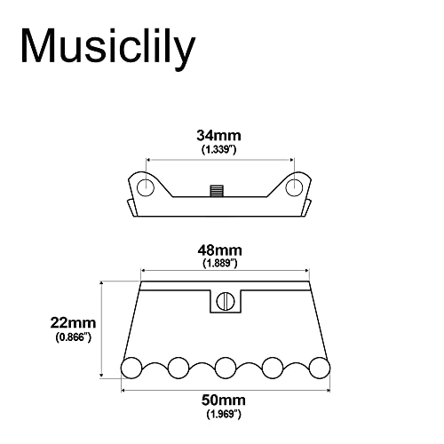 Musiclily Ultra Heavy Duty Full Brass Tremolo Claw for Strat/Floyd Rose Tremolo Bridge, Original Color, 50mm x 34mm - Image 2