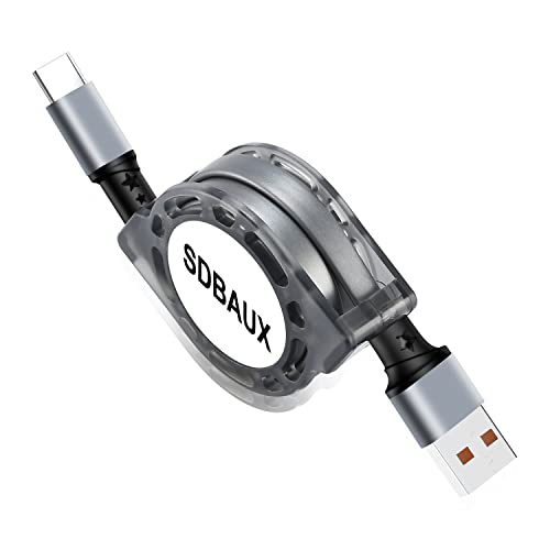 SDBAUX Câble USB C Charge Rapide 1M, QC 3.0(3A)USB A vers Type C Rétractable Câble de Chargeur...