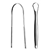 HEALLILY 2Pc Tongue Scraper,Stainless Steel Tongue Cleaner for Adults Kids