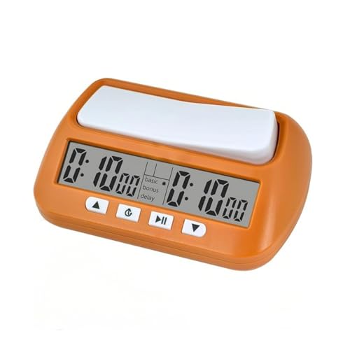 Lancoon Temporizador Digital Juego Función Preajuste Memoria para Ajedrez Go Juegos Mesa Fácil Uso con Pilas AA Incluidas para Casa Club (Amarillo)