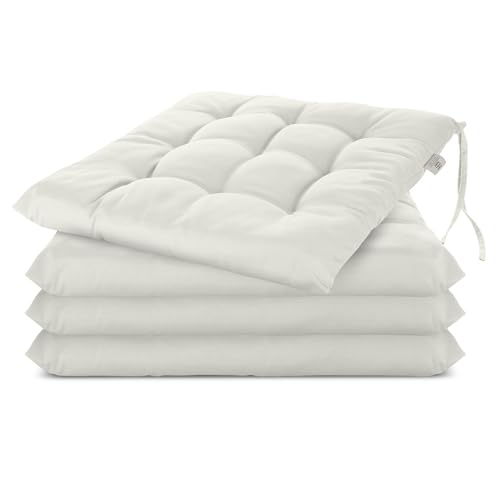 Brandsseller Cojín de Silla Aprox. 40 x 40 cm Cojín de Asiento con Correas de Sujeción para Interior Exterior como Juego...