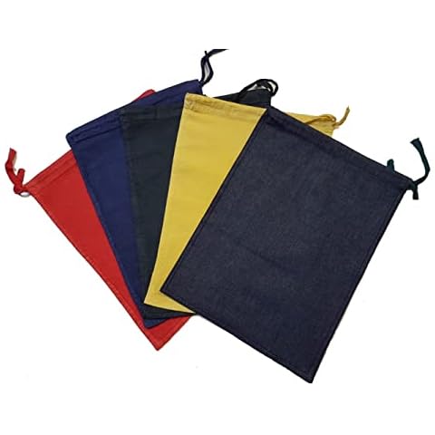 Pack of 5 Assorted Colours Heavy Duty Cash, Change, Money, Coin, Fruit Machine Sorting Bags for Banking Cover