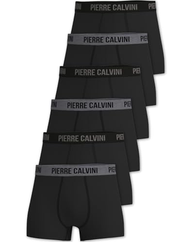 Pierre Calvini Hipster Mens Boxers - Breathable, Moisture Wicking, Soft Cotton Mens Underwear - Fitted, Comfortable Boxers for Men - Boxer Shorts Men Multipack - 6-Pack, Small, Black
