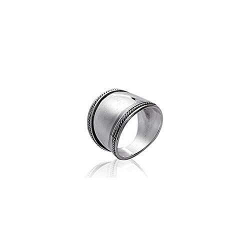 COLLECTION ZANZYBAR - Bague Homme Large en Argent ciselée Style Ethnique, modèle Folk Taille - 56