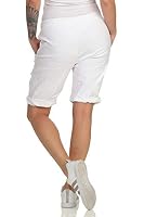 MATY FASHION Damen Bermuda Kurze Hose Shorts für den Strand Sweatpants Sommerhose 44 (34-40, Weiß) – Ansicht 6