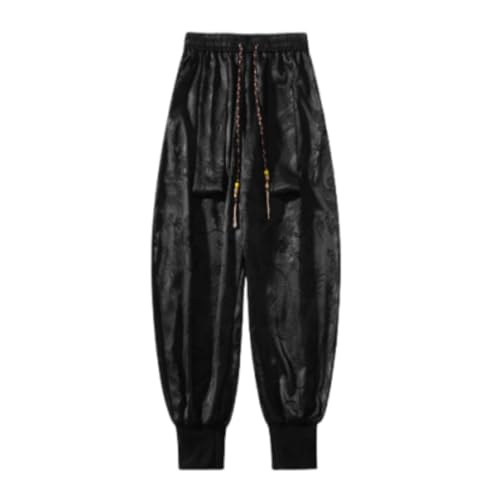 Pantalon capri vintage à carreaux et coupe ample pour homme