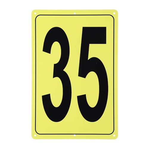 Plaque Numéro 35 Jaune en Aluminium pour Signalisation Parking et Zone