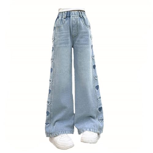 Pantalon tendance mignon fille - Pantalon décontracté jambes larges à taille élastique