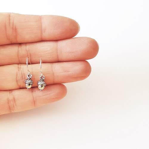 Sterling Silver 3D Tiny Acorn Sterling Silver Earrings - Image 5
