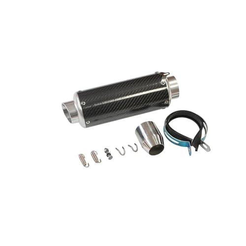 バイクマフラー MT07 R3 CBR1000 スクーター レーシングエスケープ Moto Silencieux 51mm ユニバーサル バイク排気サイレンサー カーボンファイバー マフラー エキゾーストパイプ(GD072C-01-200white)