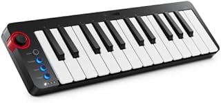 USB MIDI Keyboard Controller 25-Key, Donner N-25 with Velocity-Sensitive Keys & Light-up Rocker for iPhone, iPad, Mac and PC, Small Portable MIDI Keyboard as Gift for Son