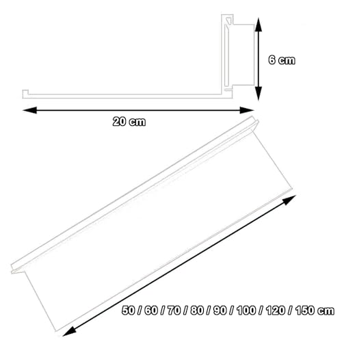 Étagère de rangement murale à LED en aluminium noir, support robuste 70cm - 3