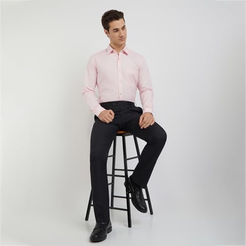 Image of Raymond Men Cotton Slim Fit Structure Pattern Semi Cut Away Collar Formal Shirt