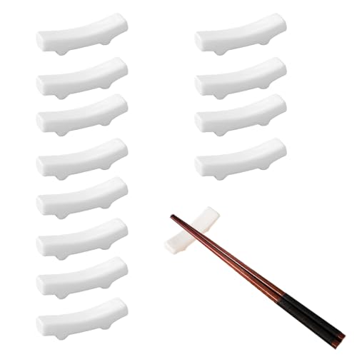 12 Pcs Ceramic Chopsticks Holder, White Chopstick Rest Chopsticks Stands for Chinese Food, Home, Hotel, Resta