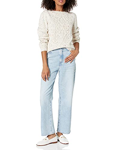 Image of Cable Stitch Women's Donegal Dots Cable Knit Sweater - Crewneck Long Sleeve Melange Pullover Top