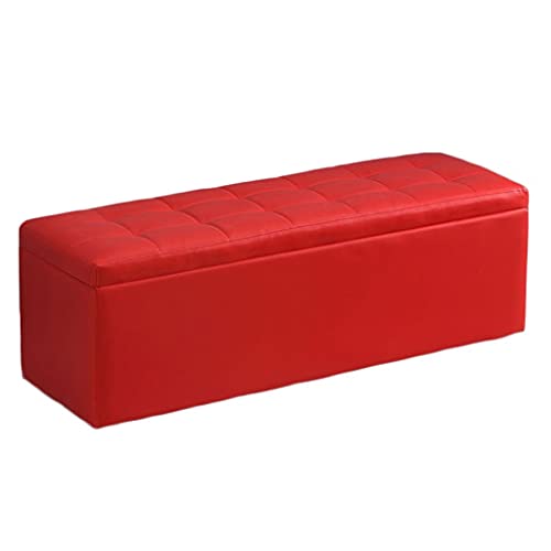 収納スツール 折りたたみ 収納ボックス オットマン ヘリンボーン 座椅子 ストレージチェア 足置き 踏み台 衣類/小物収納 リビング/玄関/寝室適用 耐荷重400kg 赤(Size:40x40x40cm) ( Color : Red , Size : 60