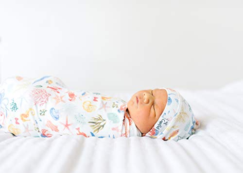 Image of Copper Pearl Baby Beanie Hat Top Knot Stretchy Soft Nautical