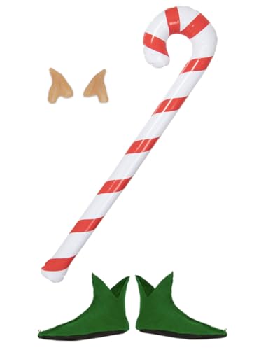 Funidelia | Kit disfraz accesorios de elfo para hombre y mujer Elfo navideño, Navidad, Duende navideño - Disfraz para adultos y divertidos accesorios para Fiestas, Carnaval y Halloween - Verde