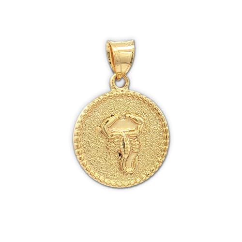 CROSS + CROWN Premium 14K Yellow Gold Scorpio Pendant Durable Double-Bonded 14K Charm for Necklace Women & Mens Gold Zodiac Pendant for Chain Handcrafted Astrology Jewelry in the USA