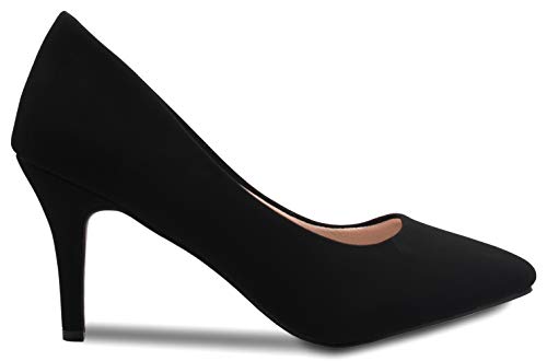 Olivia K Women's Classic D'Orsay Closed Toe Mid Stiletto Heel Pump | Dress, Work, Party Low Heeled Pumps | high Casual Comfortable Sale2
