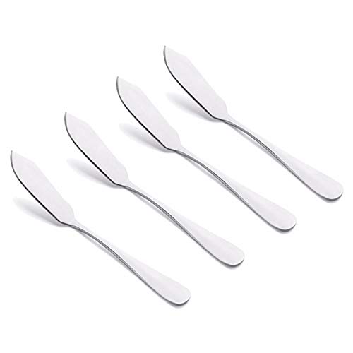 VANRA Buttermesser 4 Stück,Edelstahl Dessertmesser Klein Vorspeisen Besteck Gewürz Marmelade Brot Creme Canape Messer Spatel 15 cm Cover