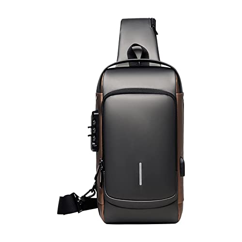 Bolsa tiracolo antifurto, mochila com carregamento USB, mochila ombro à prova d'água, bolsa tiracol