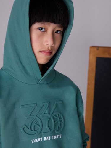 Mayoral Embossed Hooded Pullover for Boys Pine4
