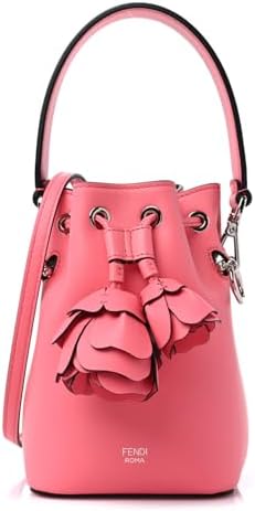 FENDI Calfskin F is 3D Flower Mini Mon Tresor Bucket Bag Pink 8BS...
