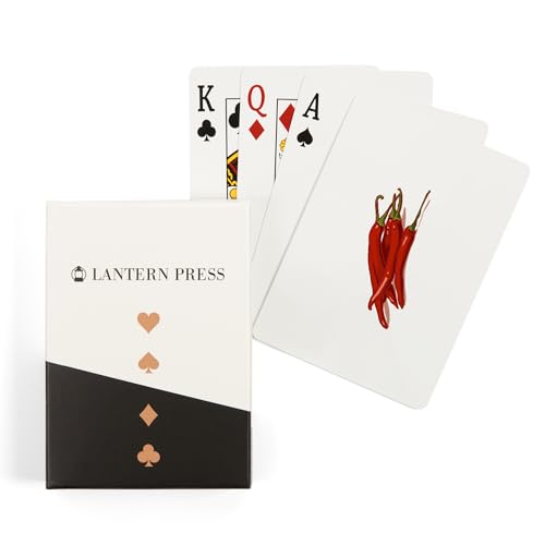 Lantern Press Chile Peppers, 52 Naipes Póker para Adultos