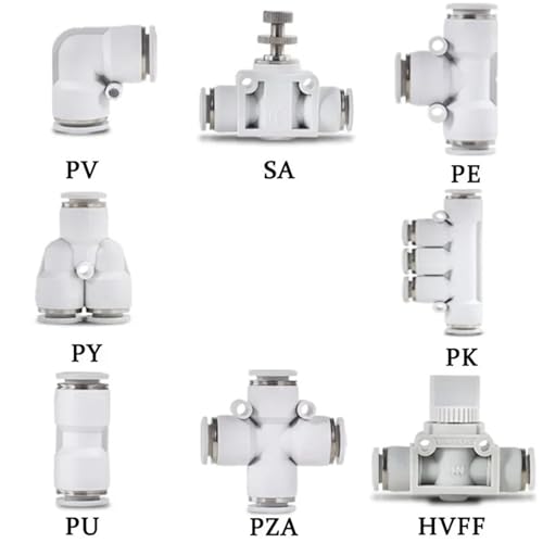 Conectores neumáticos en forma de V tipo PV de 10mm para mangueras y tubos de unión de PU 6