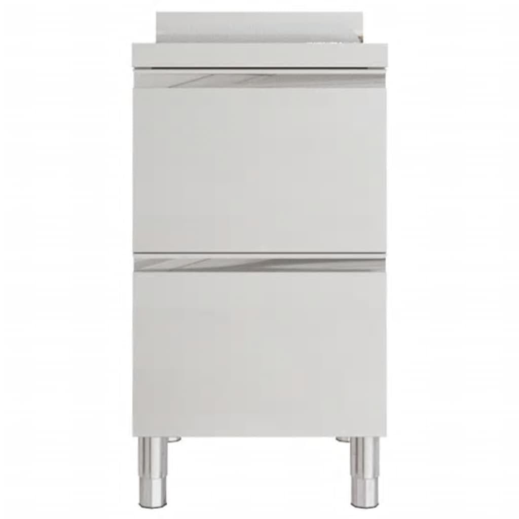 Armadi da cucina commerciali in acciaio inox con 2 cassetti, 2 pezzi, 50 x 60 x 96 cm, per gastronomia, ristoranti, ristoranti, hotel, attrezzature professionali
