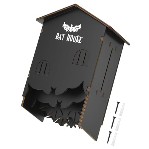 Xanorrg Casa De Hábitat Murciélagos para Exteriores Refugio Resistente A La Intemperie con Montaje Liso para Patio O Patio Refugio Madera Aire Libre