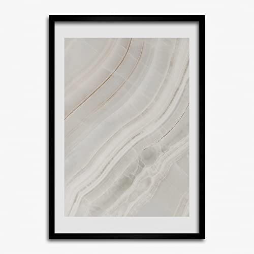 Cadre photo 50x70 cm Tulup en bois MDF avec affiche peinture moderne fond de marbre