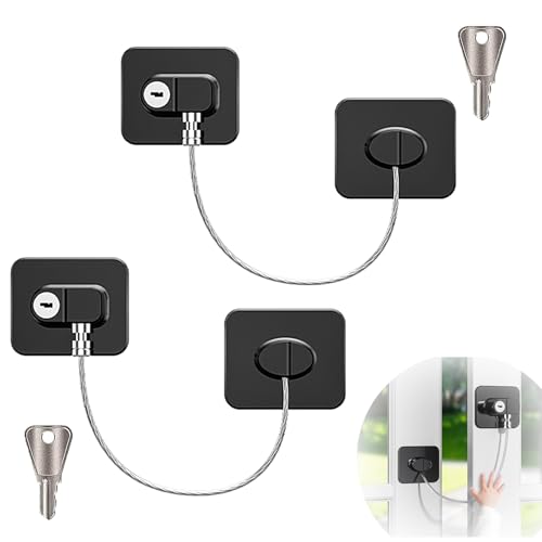 2 Piezas Lucchetto per Frigorifero con Chiave Chiusure Sicurezza Bambini Lucchetto per Frigorifero Bambini Lucchetto per Armadio Lucchetto Armadio Blocco per Frigo Cassetto Armadi（nero）